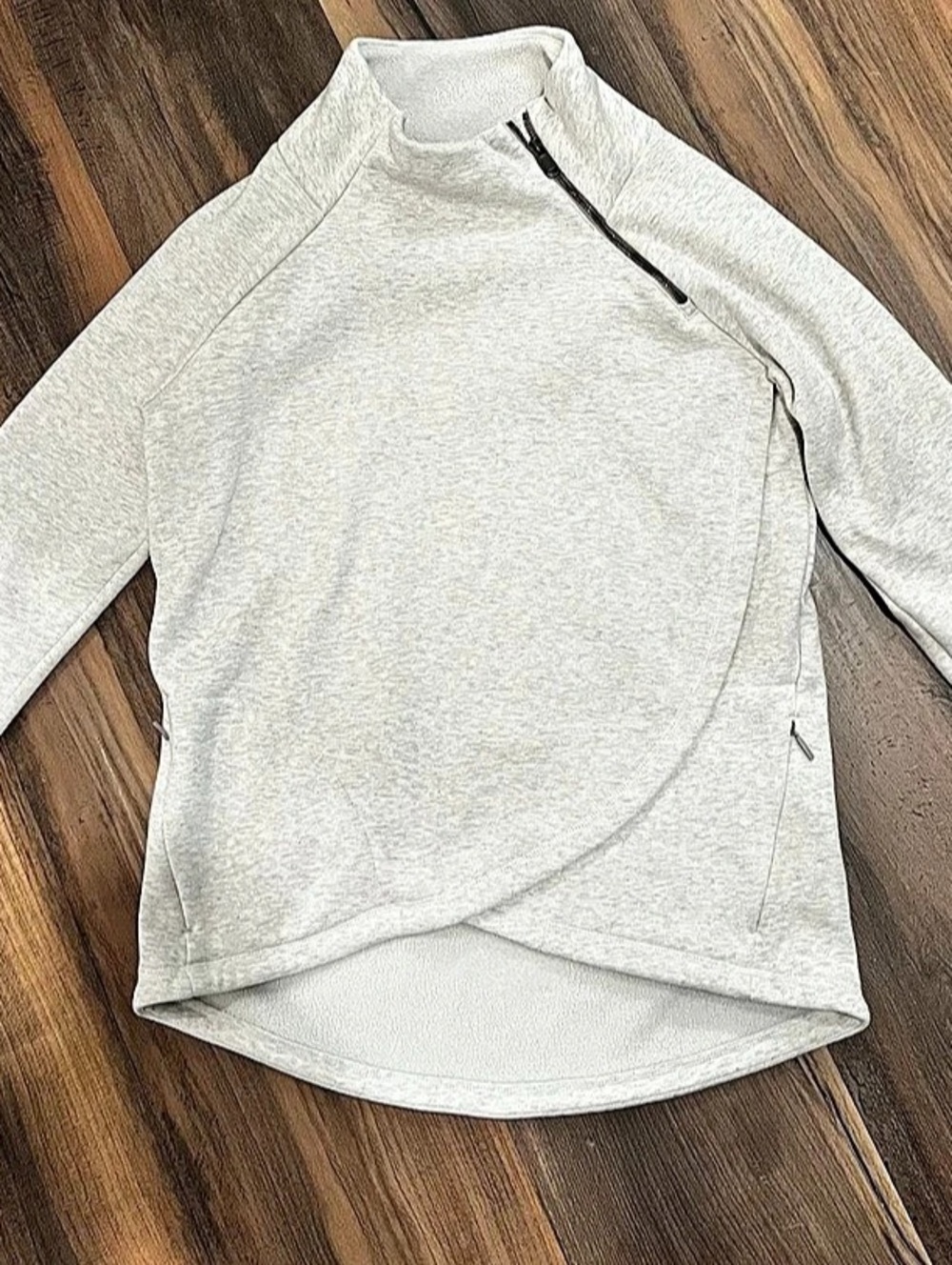 Athleta Pranayama Wrap Gray Quarter Zip Pullover Size Medium